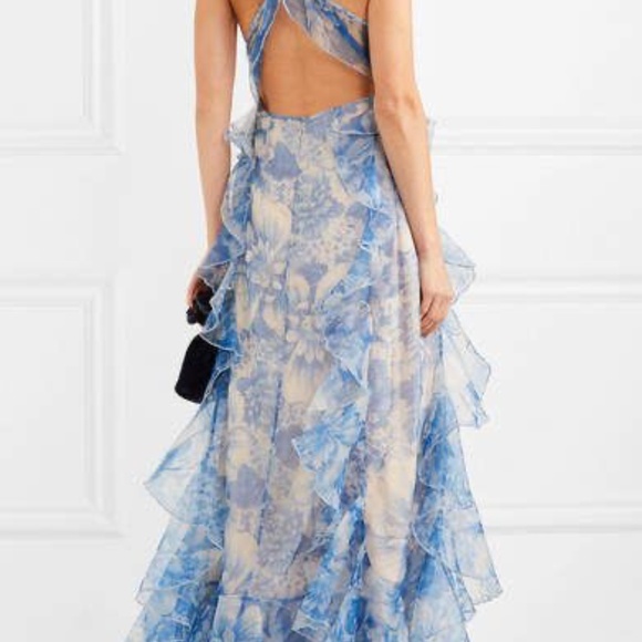 Alice McCALL Oh My Goddess Open-Back Ruffled Floral-Print Silk - Picture 1 of 10
